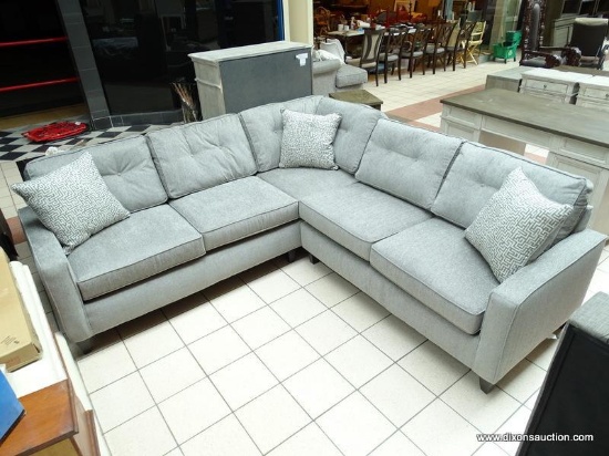 STEVE SILVER LIVING ROOM MADDOX LEFT ARM CORNER SOFA WITH 3 PILLOWS. ITEM #MD950LAF. RETAILS FOR