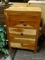 CYPRESS WOOD 3 DRAWER NIGHTSTAND. MEASURES 20 IN X 15.5 IN X 30 IN. ITEM IS SOLD AS IS WHERE IS WITH
