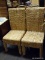 PAIR OF WOVEN SIDE CHAIRS WITH STRAIGHT LEGS. MEASURES 19 IN X 21 IN X 41.5 IN. ITEM IS SOLD AS IS