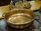 COPPER DOUBLE HANDLED BOWL. MEASURES 20 IN X 4.5 IN. ITEM IS SOLD AS IS WHERE IS WITH NO GUARANTEES