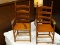 LOT OF 2 SALESMAN SAMPLE SIZE FURNITURE ITEMS INCLUDING A PAIR OF LADDER BACK ARM CHAIRS. 1 ARM