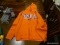 VT (VIRGINIA TECH) ORANGE AND BURGUNDY SIZE LARGE HOODIE. ITEM IS SOLD AS IS WHERE IS WITH NO