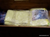 CONTENTS OF CEDAR CHEST TO INCLUDE ASSORTED BLANKETS. SOME ARE SOLID IN COLOR, SOME ARE PLAID, AND