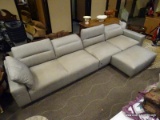 MODERN 4 PERSON SOFA WITH OTTOMAN. INCLUDES A MATCHING ACCENT PILLOW. SOFA MEASURES 152 IN X 43 IN X