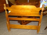 PINE TWIN SIZE HEADBOARD AND FOOTBOARD WITH SLOTS FOR POP-IN RAILS. 1 OF A PAIR. MEASURES 42 IN X 38