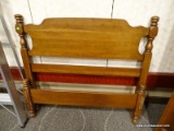 PINE TWIN SIZE HEADBOARD AND FOOTBOARD WITH SLOTS FOR POP-IN RAILS. 1 OF A PAIR. MEASURES 42 IN X 38