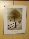 FRAMED PRINT BY DAVID LORENZ WINSTON. IS IN A BLACK FRAME AND MEASURES 16 IN X 20 IN. ITEM IS SOLD