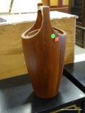 CYPRESS WOOD LIDDED AND HANDLED CONTAINER WITH CONTENTS OF CYPRESS KINDLING. MEASURES 9 IN X 19 IN.