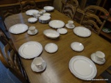 LENOX CHARLESTON COLLECTION CHINA. INCLUDES 8 DINNER PLATES, 8 DESSERT PLATES, 8 CUPS AND SAUCERS, 8