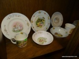 LOT OF ROYAL DOULTON TO INCLUDE A TOM KITTEN PLATE, WINNIE THE POOH PLATE AND BOWL WITH CUP, PETER