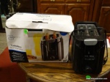 MAINSTAYS 2 SLICE TOASTER IN BOX. ITEM IS SOLD AS IS WHERE IS WITH NO GUARANTEES OR WARRANTY, NO