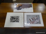 LOT OF ASSORTED MATTED ITEMS TO INCLUDE A SIGNED AND NUMBERED PHOTO OF A BISON BY KEN JENKINS, A