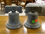 PAIR OF LIBERTY BELL THEMED BOOKENDS. EACH MEASURES 6.5 IN TALL. ITEM IS SOLD AS IS WHERE IS WITH NO