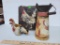3 PIECE ROOSTER LOT INCLUDES CERAMIC TEALIGHT HOLDER, CANVAS AND PITCHER