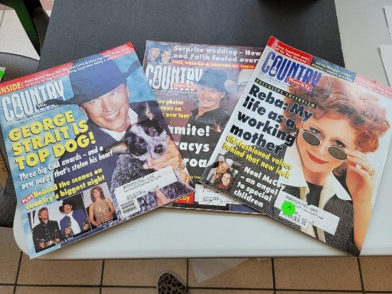 COUNTRY WEEKLY MAGAZINE - 3 ISSUES - GEORGE STRAIT, REBA MCINTYRE AND VARIOUS - 1996 EDITIONS