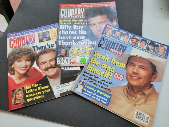 COUNTRY WEEKLY MAGAZINE - 3 ISSUES - GEORGE STRAIT, BILLY RAY CYRUS AND VARIOUS - 1998 EDITIONS