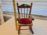 SMALL WOODEN ROCKING CHAIR PIN CUSHION