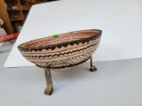 HAND MADE CLAY BOWL AND STAND - SEE PHOTOS FOR DETAIL