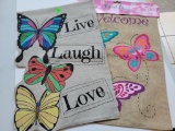 BUTTERFLY GARDEN FLAGS - SET OF TWO
