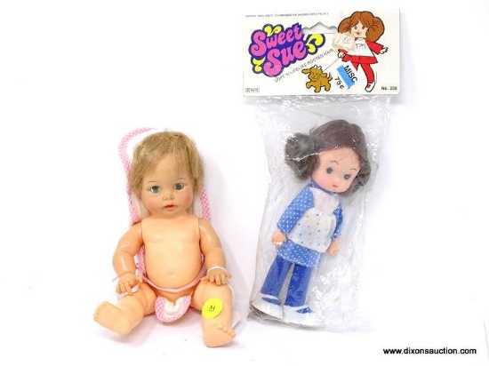 2 DOLL LOT TO INCLUDE A SMALL BABY DOLL AND A SWEET SUE DOLL IN PACKAGE. ITEM IS SOLD AS IS WHERE IS