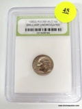 SLABBED 1999 D ROOSEVELT DIME BRILLIANT UNCIRCULATED, GRADED BY INTERNATIONAL NUMISMATIC BUREAU.