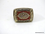 NOVELTY WASHINGTON REDSKINS SUPERBOWL 1972 RING, SIZE 11 1/2 GOLD. ITEM IS SOLD AS IS WHERE IS WITH