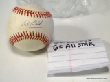 RAWLINGS BASEBALL SIGNED BY WILL CLARK OF SF GIANTS, 6X ALL STAR. ITEM IS SOLD AS IS WHERE IS WITH