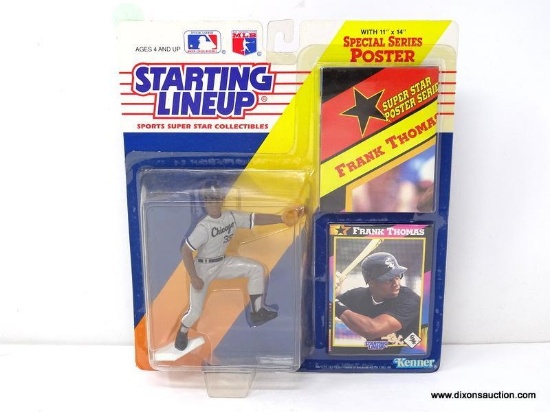 STARTING LINEUP MLB "FRANK THOMAS" ACTION FIGURE WITH COLLECTIBLE CARD AND SPECIAL SERIES 11" X 14"