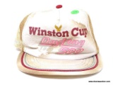 ADVAIR-TAGS MADE EXCLUSIVELY FOR 1998 WINSTON CUP DAYTONA 500, HAT IS MOSTLY WHITE WITH RED TRIM ON