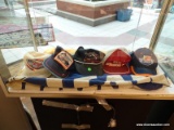 LOT OF 5 ASSORTED VINTAGE NASCAR RACING HATS. 1 IS SIGNED BY RICHARD PETTY. ITEM IS SOLD AS IS WHERE