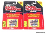 LOT OF 2 RACING CHAMPIONS 1:144 SCALE DIECAST REPLICA STOCK CARS IN BLISTER PACKAGES. BOTH ARE OF