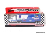 MATCHBOX SUPERSTAR 1/87 SCALE TRANSPORTER IN PACKAGE FOR RAYBESTOS RACING. PACKAGE IS DAMAGED. ITEM