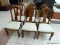 SET OF 6 MAHOGANY DINING CHAIRS WITH CARVED SPLATS AND SABRE STYLE FRONT LEGS. HAVE SHELL CARVED