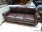 BRAND NEW MORTARA LEATHER 3 CUSHION SOFA IN BROWN. A MODERN DESIGN COMBINED WITH LUXURIOUS,