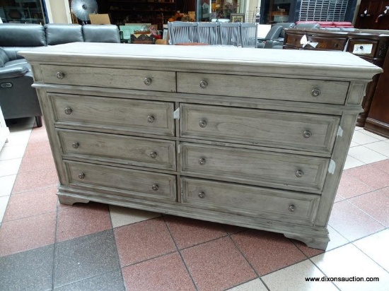 BRAND NEW HIGHLAND PARK 8 DRAWER DRESSER. VINTAGE STYLING IN A CLASSICALLY STYLED BEDROOM