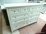 NORTHLAKE 10 DRAWER DRESSER BY A-AMERICA CRAFTED FROM SOLID RUBBERWOOD WITH A WHITE LINEN FINISH.