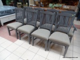 DINING SET TO INCLUDE A SET OF 8 DINING ROOM CHAIRS AND A MATCHING DINING TABLE. 7 OF THE CHAIRS ARE