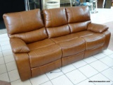 BRAND NEW TOP GRAIN LEATHER POWER RECLINING SOFA BY ABBYSON. HAS PAPERWORK. MEASURES 87 IN X 34 IN X