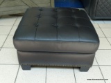 BRAND NEW EMILY LEATHER OTTOMAN IN BLACK. CLASSIC, ELEGANT AND VERSATILE, THE EMILY LEATHER OTTOMAN