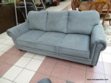 BRAND NEW BLUE DEANA FABRIC SOFA. THE DEANA FABRIC SOFA WAS MASTER-BUILT WITH COMFORT IN MIND.