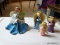 (LR) 4 GLAZED ART POTTERY ANGELS- 4 IN - 7 IN H.,ITEM IS SOLD AS IS WHERE IS WITH NO GUARANTEES OR