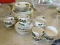 (DR) 46 PCS. OF ROSINA ENGLISH BONE CHINA- YULETIDE PATTERN ( THIS HAS A SLIGHT DIFFERENCE IN