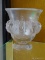 (FOYER HALL) LALIQUE CRYSTAL VASE WITH BIRD MOTIF- 5 IN H, ITEM IS SOLD AS IS WHERE IS WITH NO
