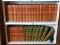 (OFFICE) BOTTOM 2 SHELVES OF BOOKS- 24 VOLUMES OF THE 1900 EDITION OF NOVELS BY ROBERT LOUIS