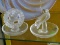 (FOYER HALL) 2 LALIQUE CRYSTAL RING TRAYS WITH BIRD MOTIF-4 IN H- ITEM IS SOLD AS IS WHERE IS WITH