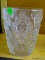(FOYER HALL) LALIQUE CRYSTAL VASE WITH GRAPE MOTIF- 6 IN H-ITEM IS SOLD AS IS WHERE IS WITH NO
