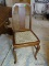 (BED1) VINTAGE QUEEN ANNE MAHOGANY CHAIR- 17 IN X 17 IN X 36 IN, ITEM IS SOLD AS IS WHERE IS WITH NO