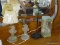 (BED1) MISC.. LOT- PR. OF DECO FROSTED DANCING COUPLE VANITY LAMPS ( ONE NEEDING SHADE- 15 IN H,