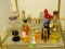 (HALL BATH) SHELF LOT OF MISC.. PERFUME BOTTLES, ITEM IS SOLD AS IS WHERE IS WITH NO GUARANTEES OR