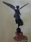 (LR) ANTIQUE 19TH CEN. BRONZE OF THE WINGED VICTORY ON MARBLE STAND- HAS PROVENANCE OF PURCHASE IN
